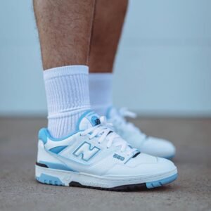 New Balance 550 Unc White University Blue