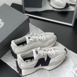NEW BALANCE 327 SEA SALT SNEAKERS WHITE BLACK GREY