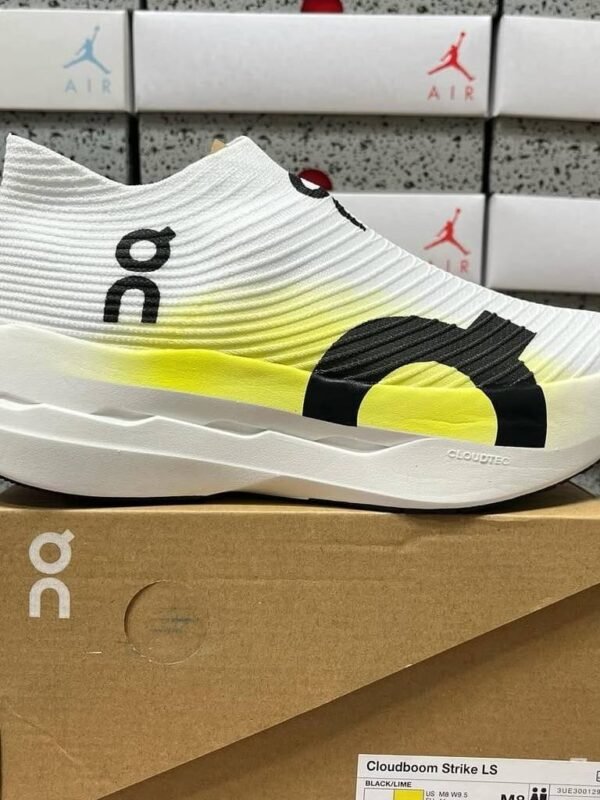 On Cloudboom white yellow  Men's Premium Running Shoes