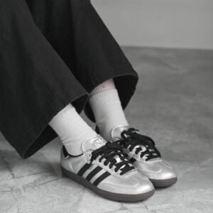 Adidas Samba OG Silver Metallic Black Gum