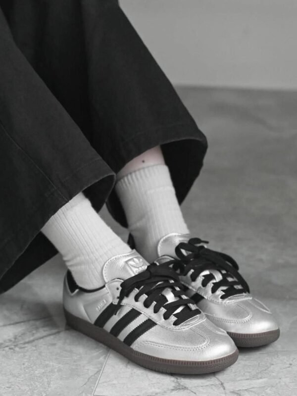 Adidas Samba OG Silver Metallic Black Gum